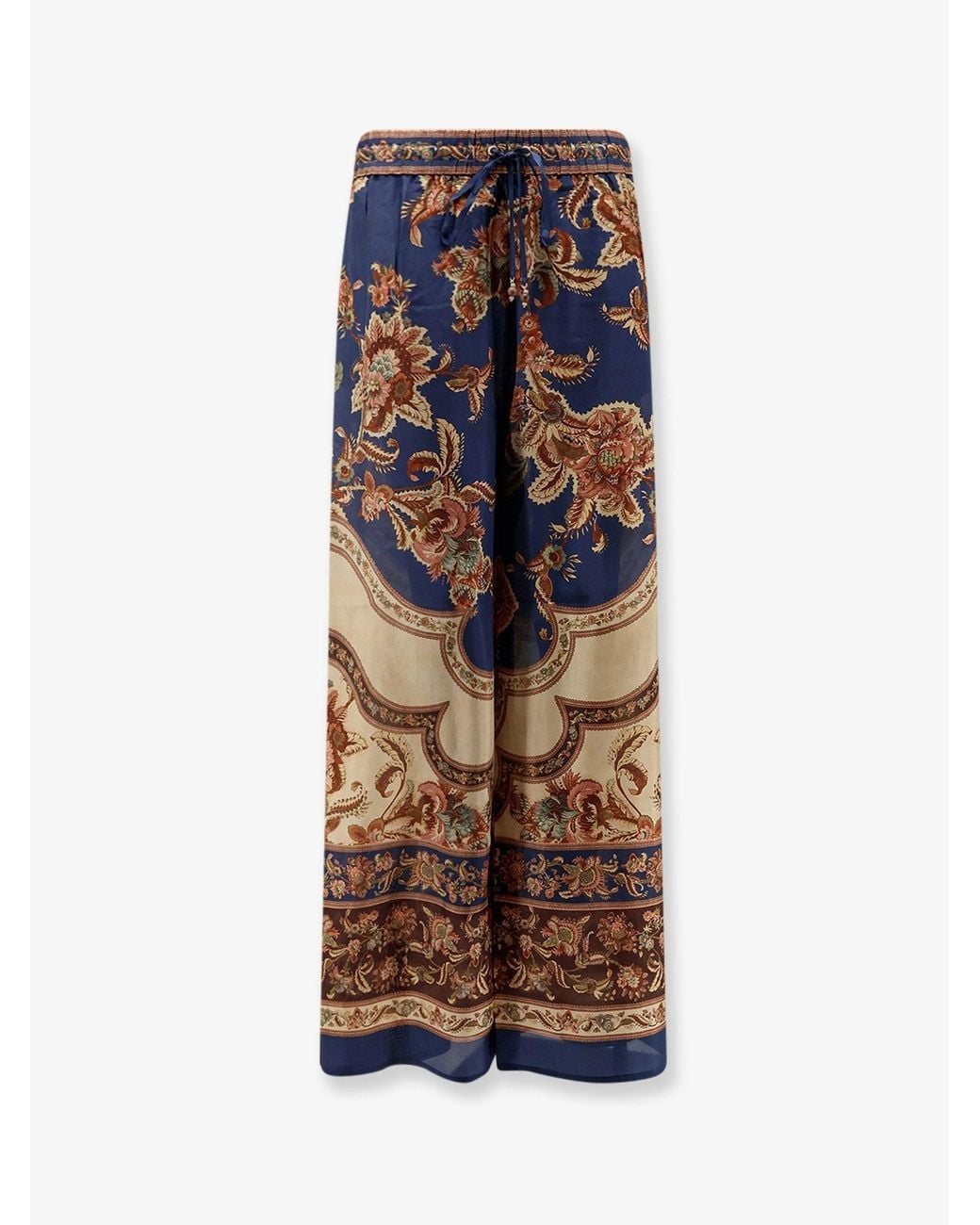 Zimmermann Multicolor Aster Silk Trousers