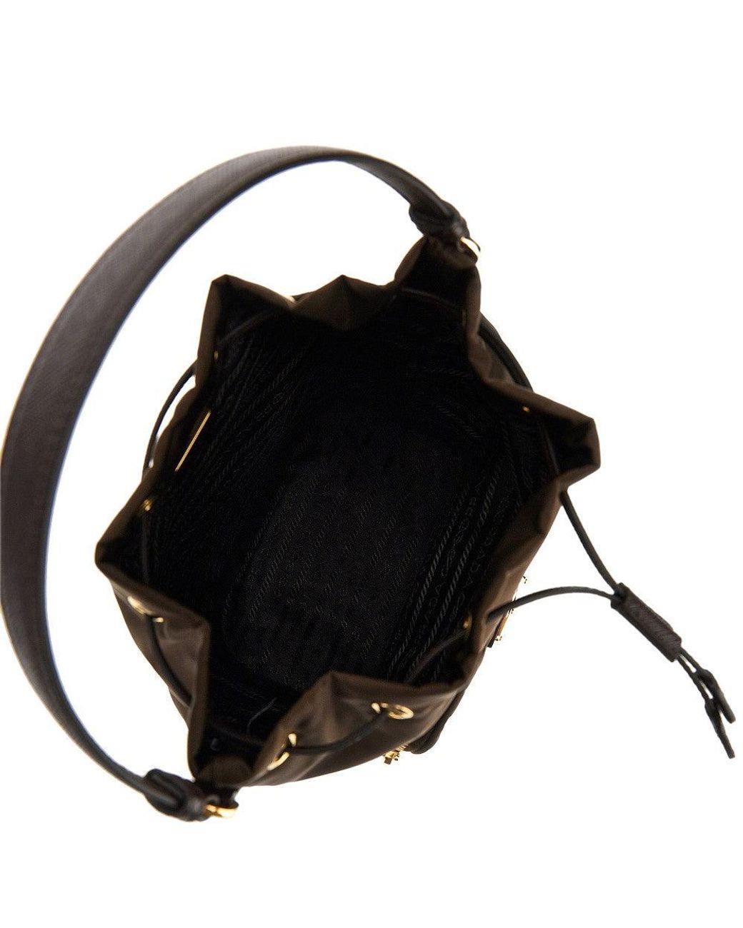 Prada Brown Re-Nylon Duet' Bucket Bag