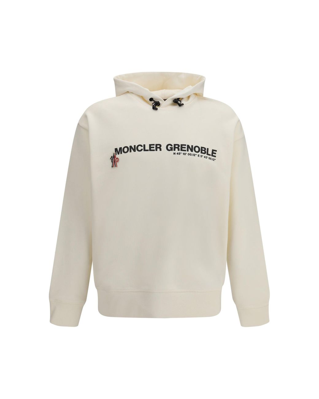 Moncler White Cotton Hoodie for men
