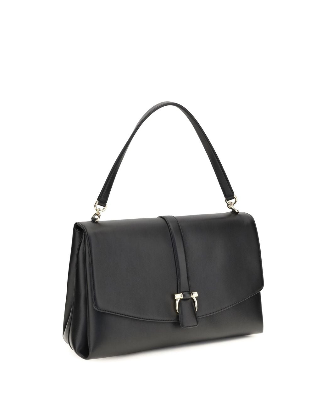 Ferragamo Black Shoulder Bag Mia Large Calf Leather