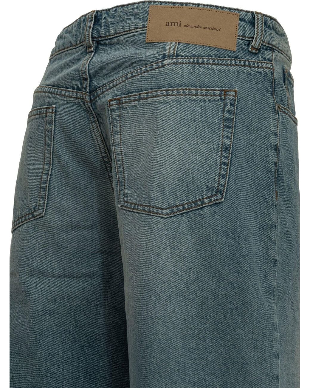 AMI Blue Wide-Leg Jeans for men