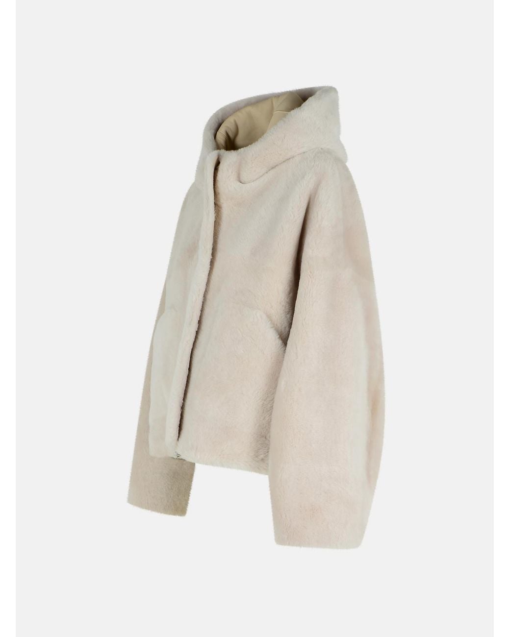 Blancha White Hoodie Jacket With Pockets