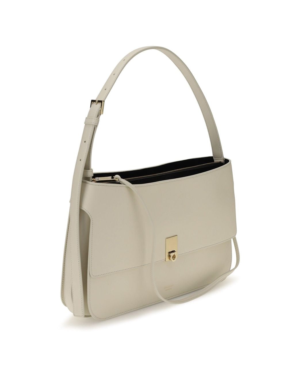 Ferragamo White Cara Small Shoulder Bag Mascarpone