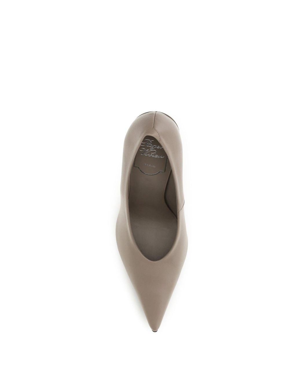 Roger Vivier White Choc Leather Pumps
