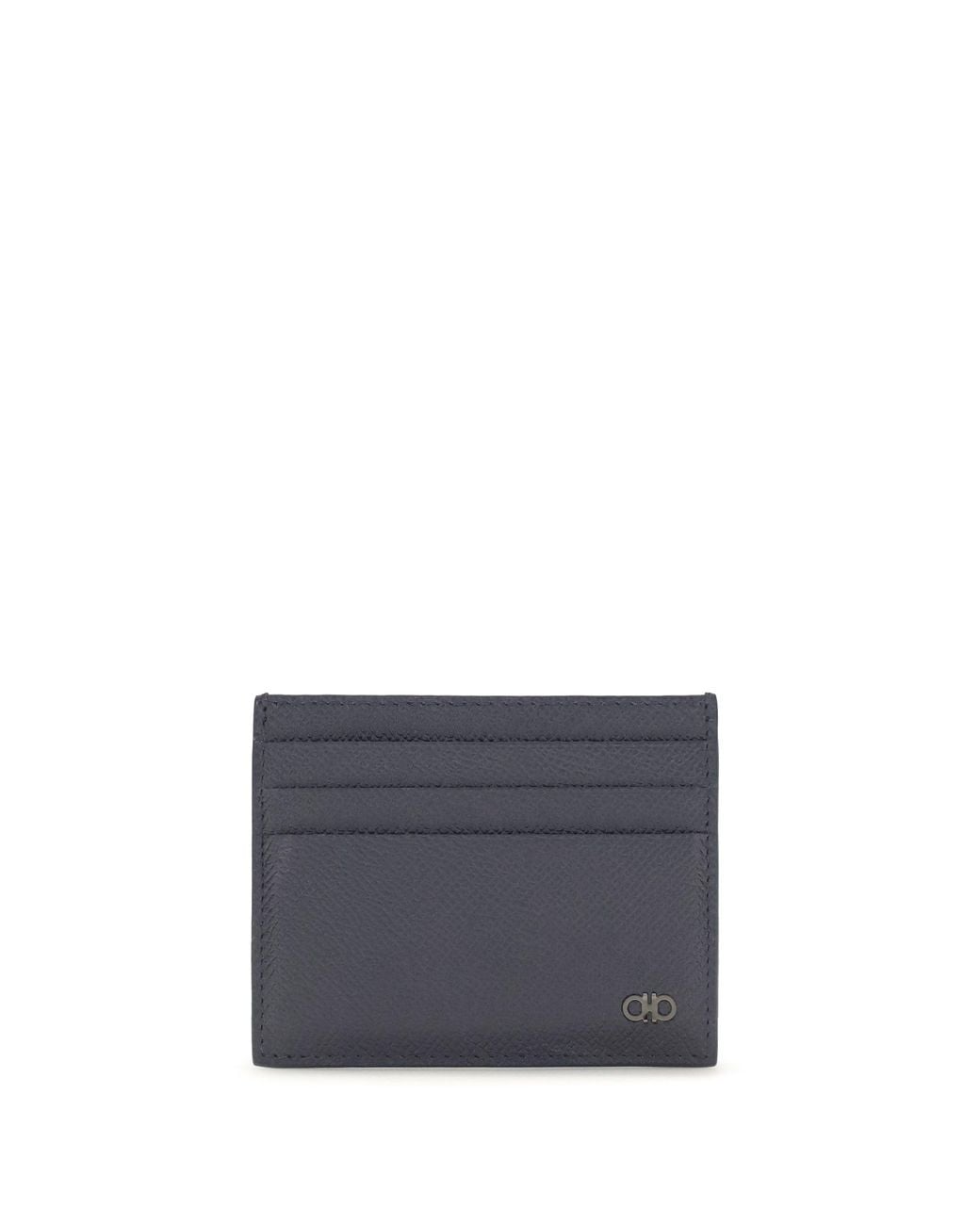 Ferragamo Blue Card Holder Gancini for men