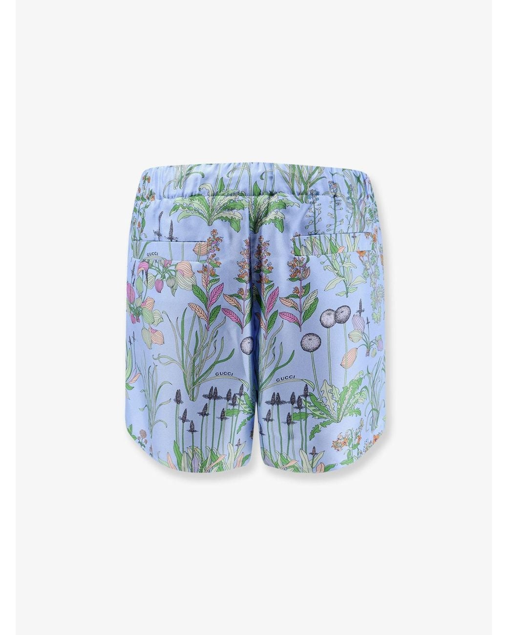 Gucci Blue Printed Silk Shorts