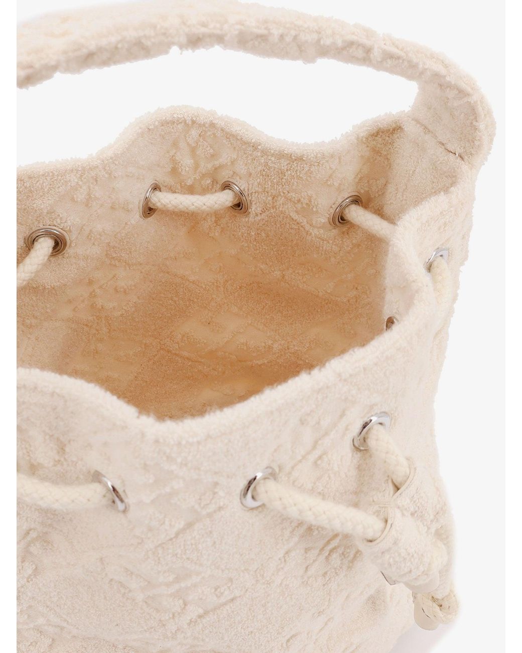 Tory Burch Natural T Monogram Terry Mini Bucket Bag, One Size
