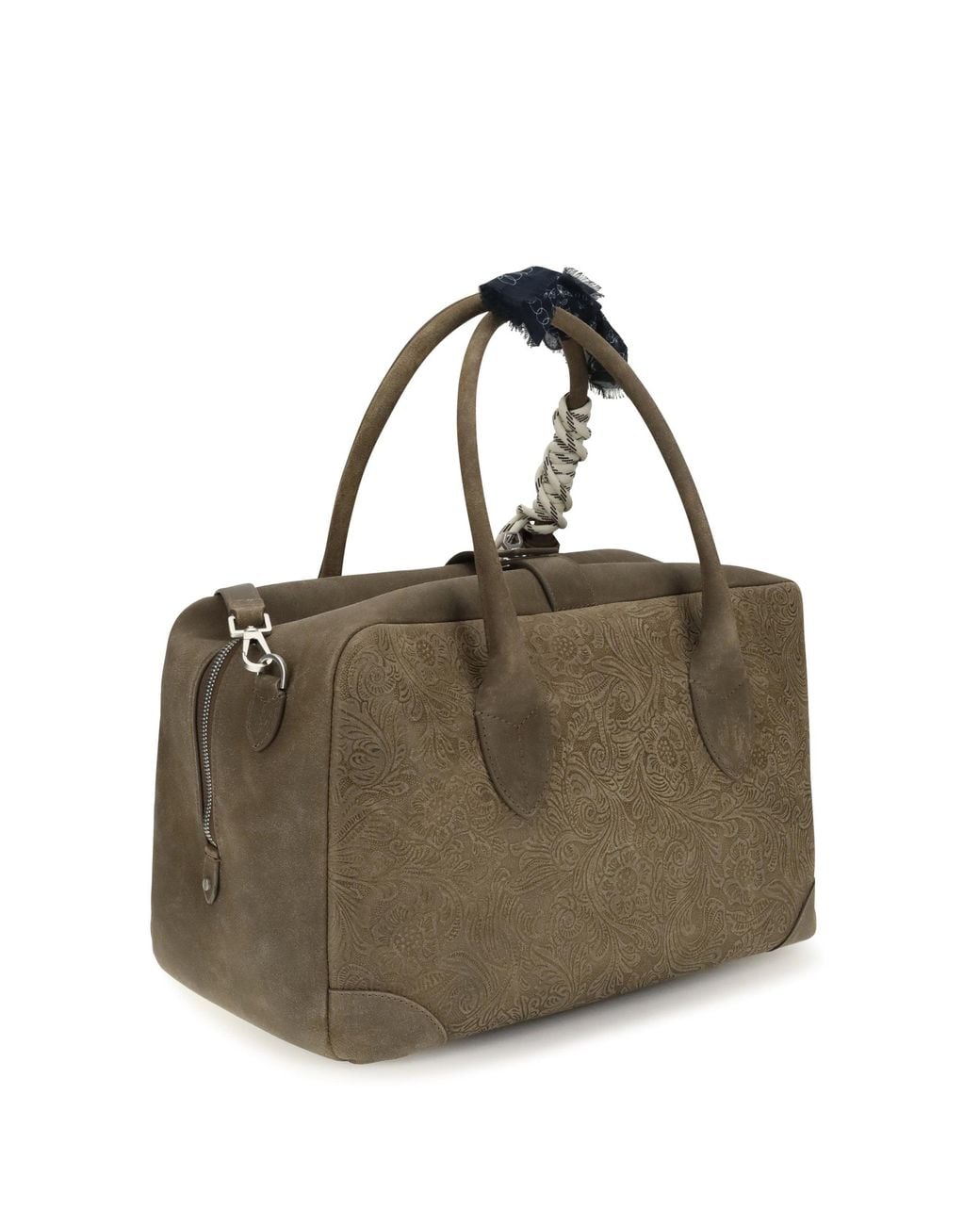 Golden Goose Deluxe Brand Metallic Vita Medium Leather Travel Bag Military