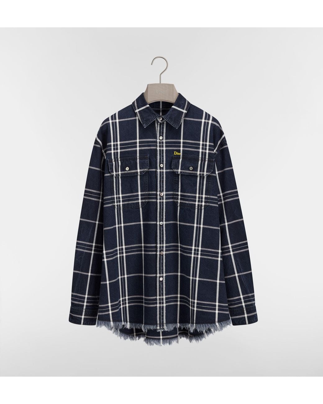 Dior Blue Overshirt Denim Jacket Check for men