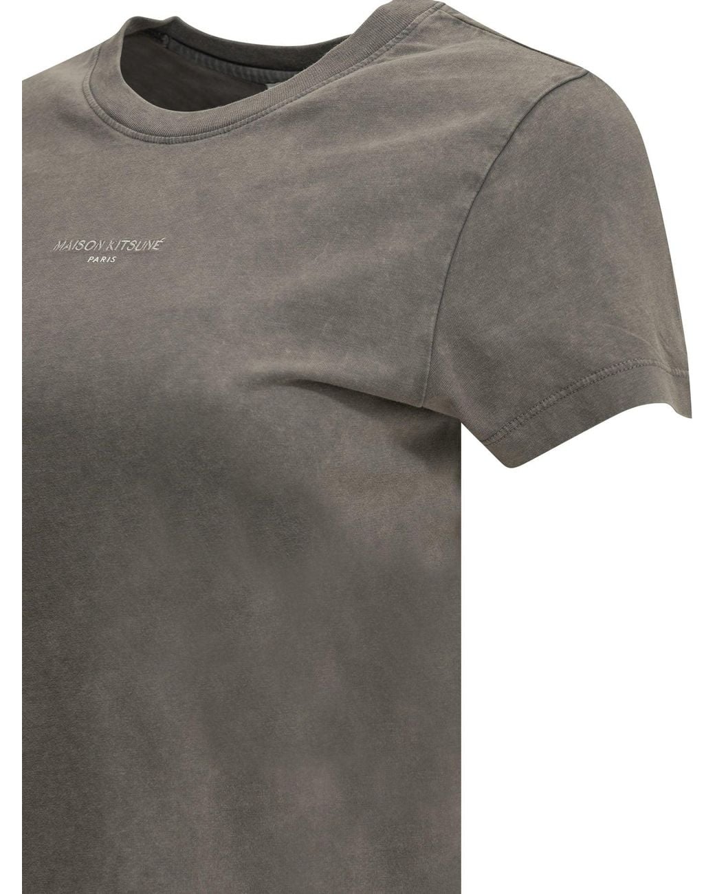 Maison Kitsuné Gray "Faded" Crew-Neck T-Shirt