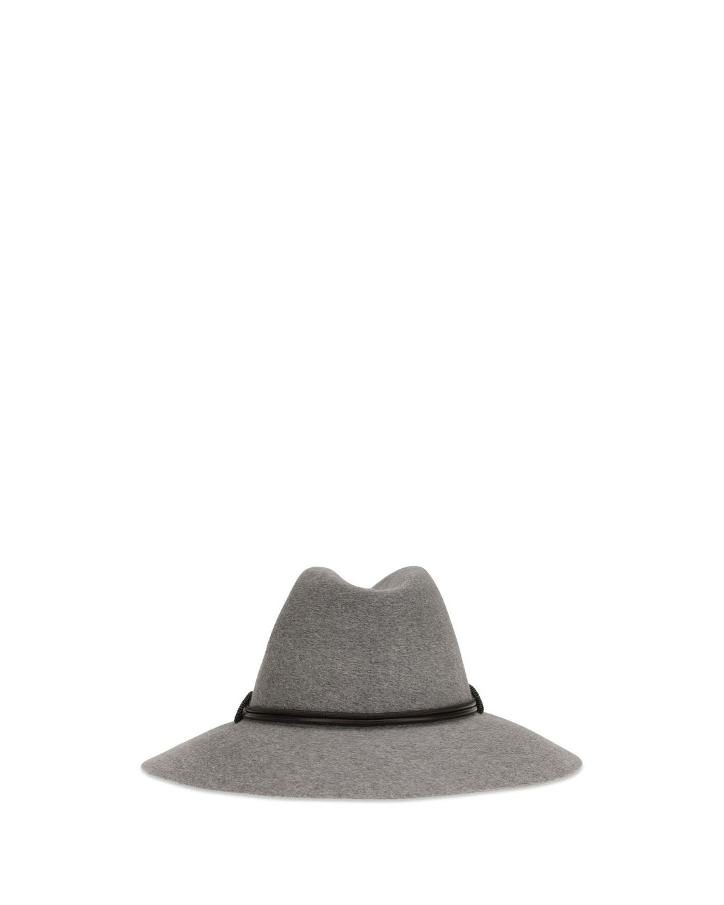 Brunello Cucinelli Gray Felt Fedora Hat Light