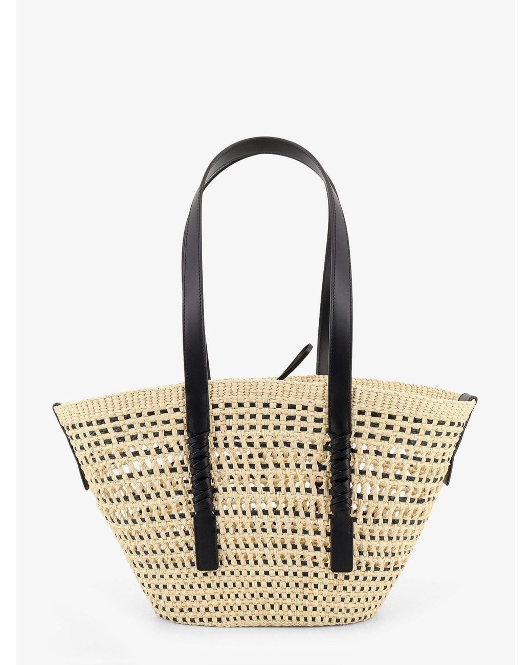 Loewe Metallic Paula's Ibiza Braid Raffia Leather Shoulder Bag