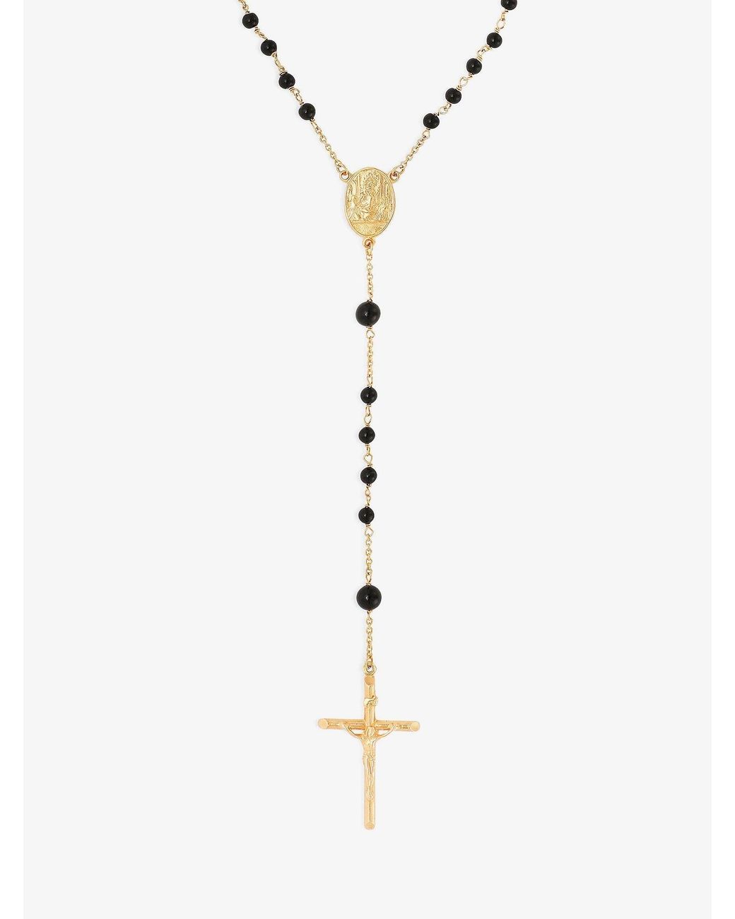 Dolce & Gabbana White Dolce & Gabbana Brass Rosary With Natural Stones for men