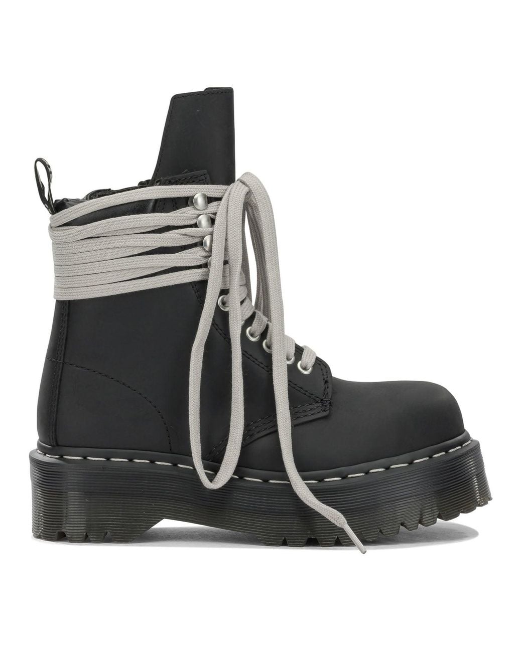 Rick Owens Black X Dr. Martens Quad Sole Steel Zip-Up Boots