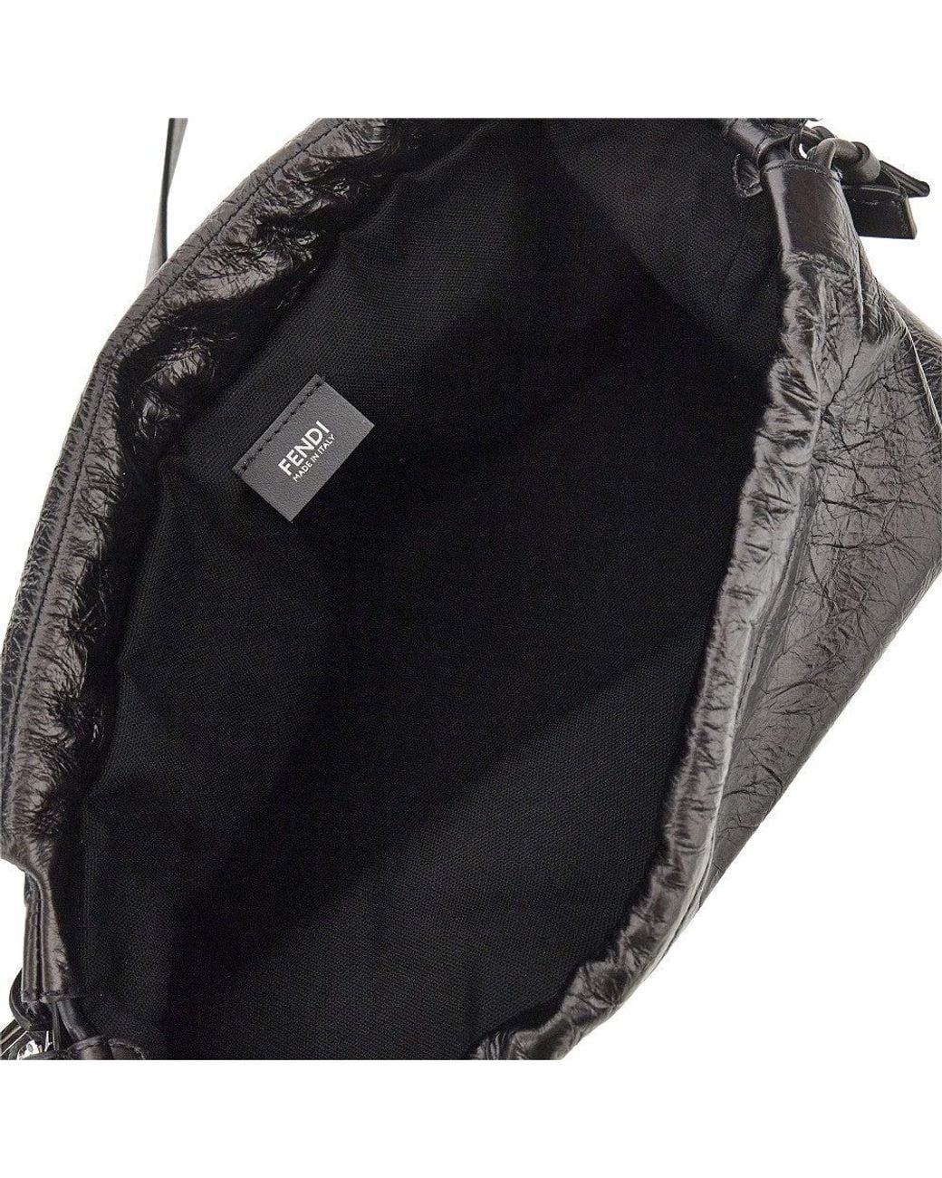 Fendi Black Large Leather 'Baguette Soft' Bag