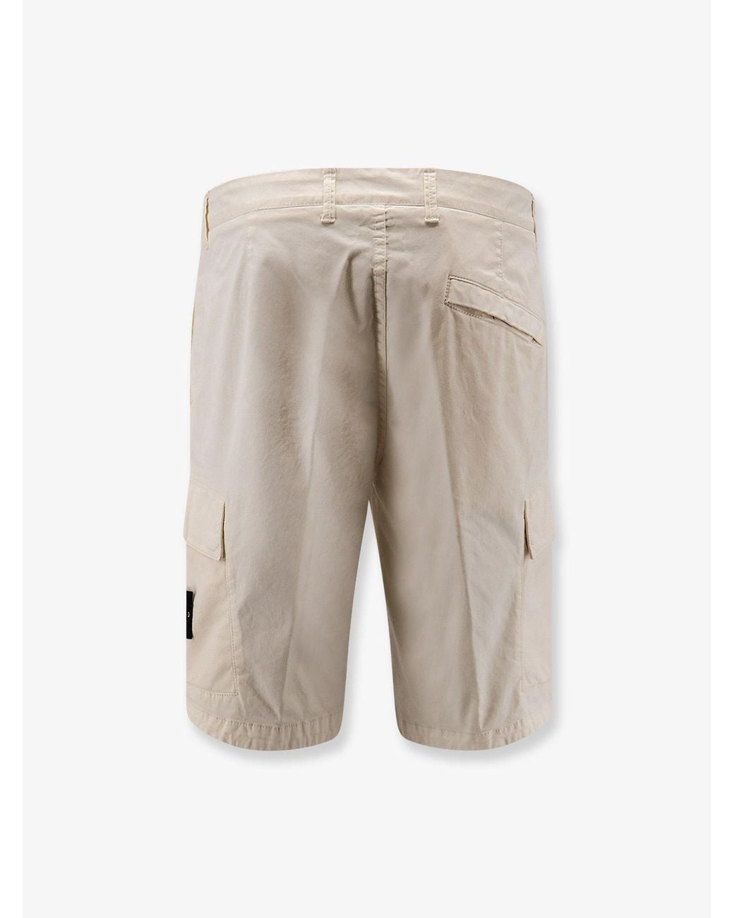 Stone Island White Organic Cotton Bermuda Shorts for men