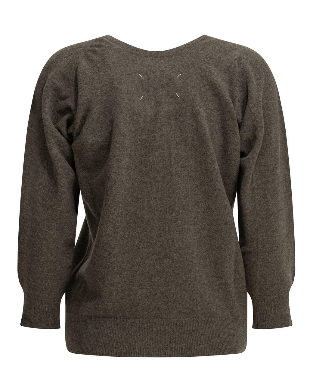 Maison Margiela Gray Lived-In V-Neck Sweater