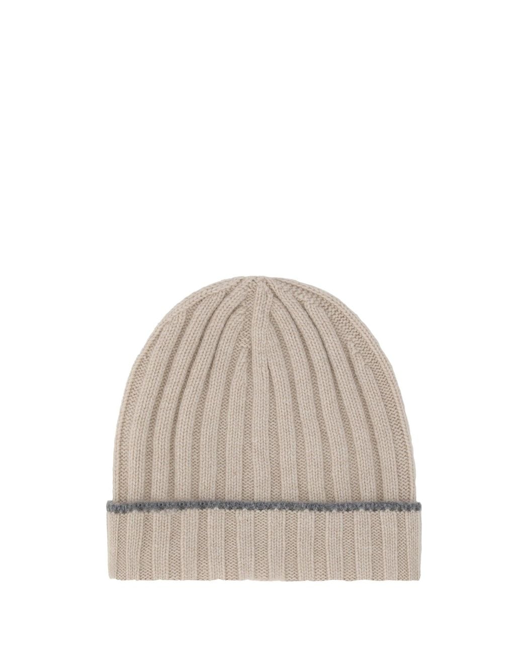 Brunello Cucinelli Natural Beanie Hat for men