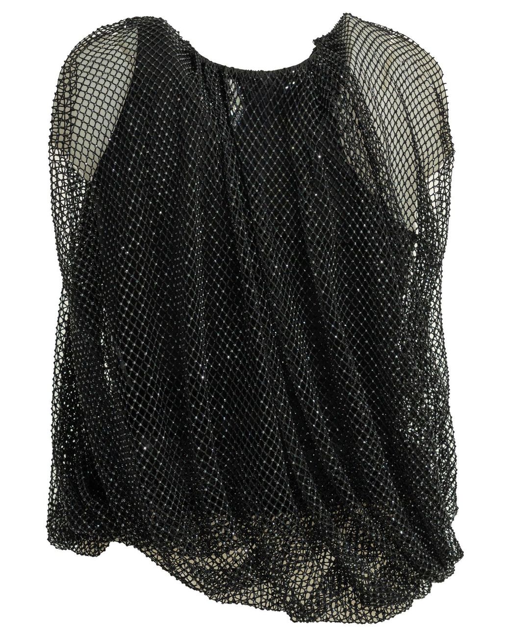 Max Mara Black Sequined Sleeveless Top