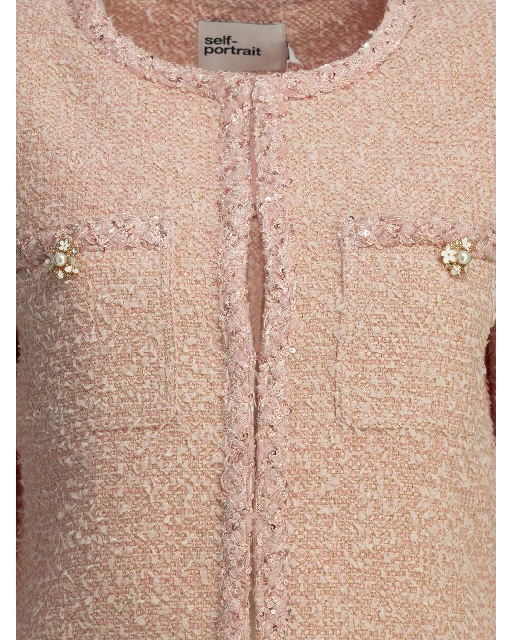 Self-Portrait Natural Bouclé Blazer