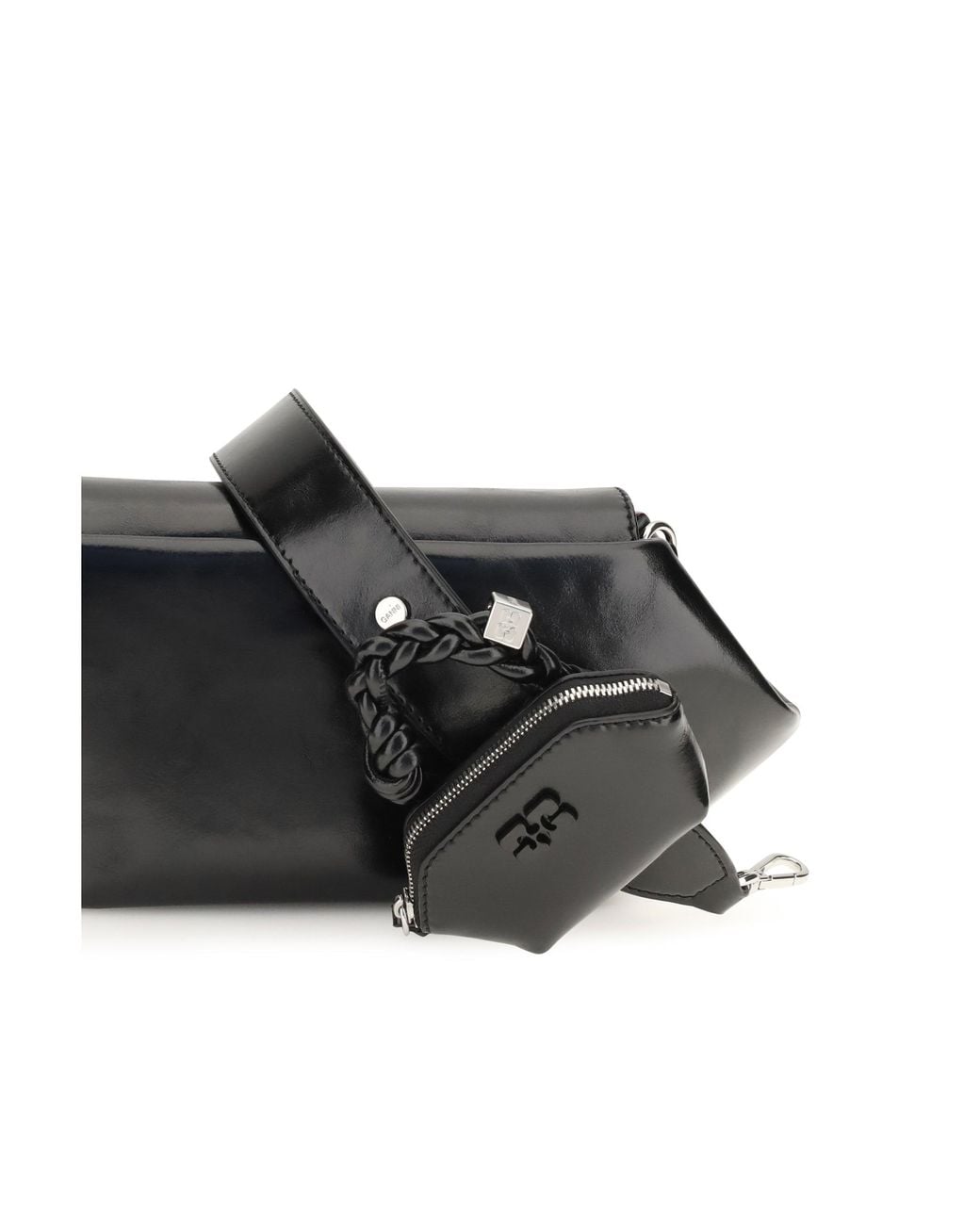 Ganni Black Bou East/West Box Shoulder Bag