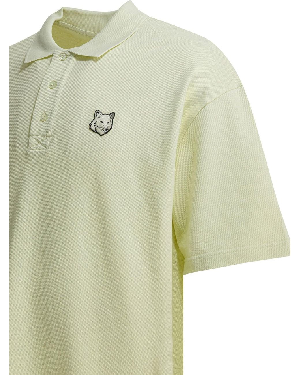 Maison Kitsuné Green "Fox Head" Polo Shirt With Buttons for men