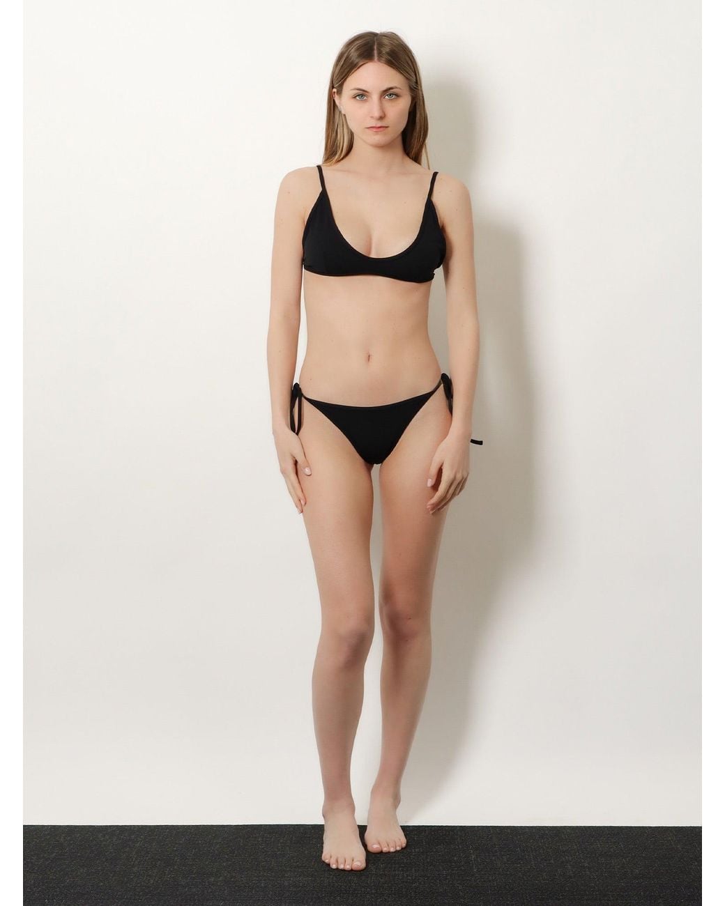 Totême Black Nylon Bikini Top