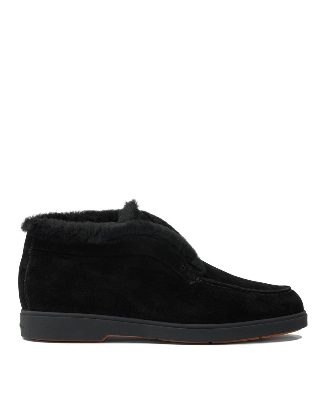 Santoni Black Fortune Loafers