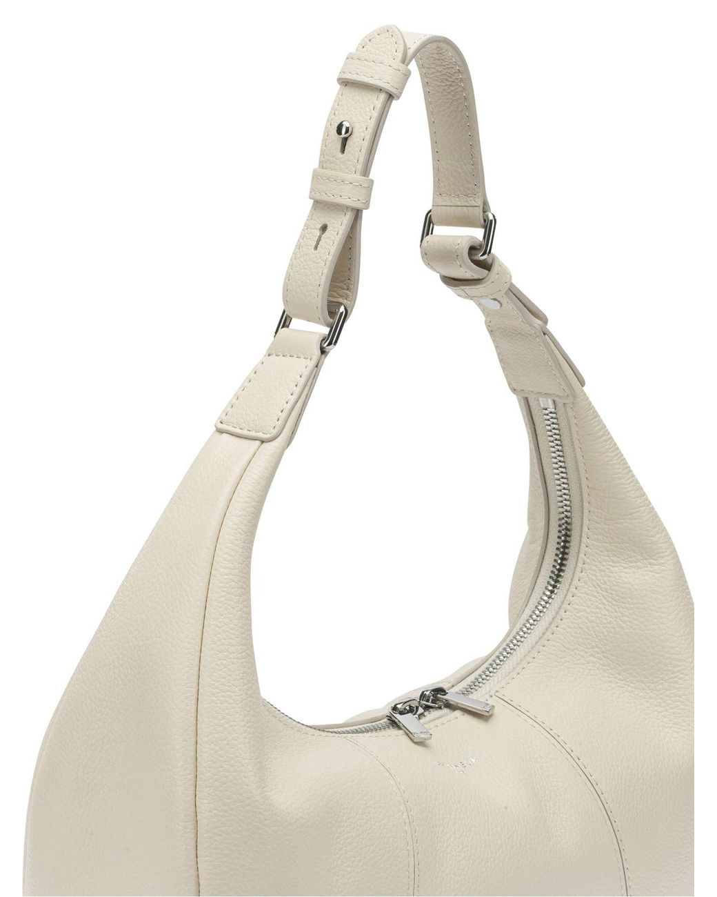 Le Tanneur White Calf Leather Shoulder Bag