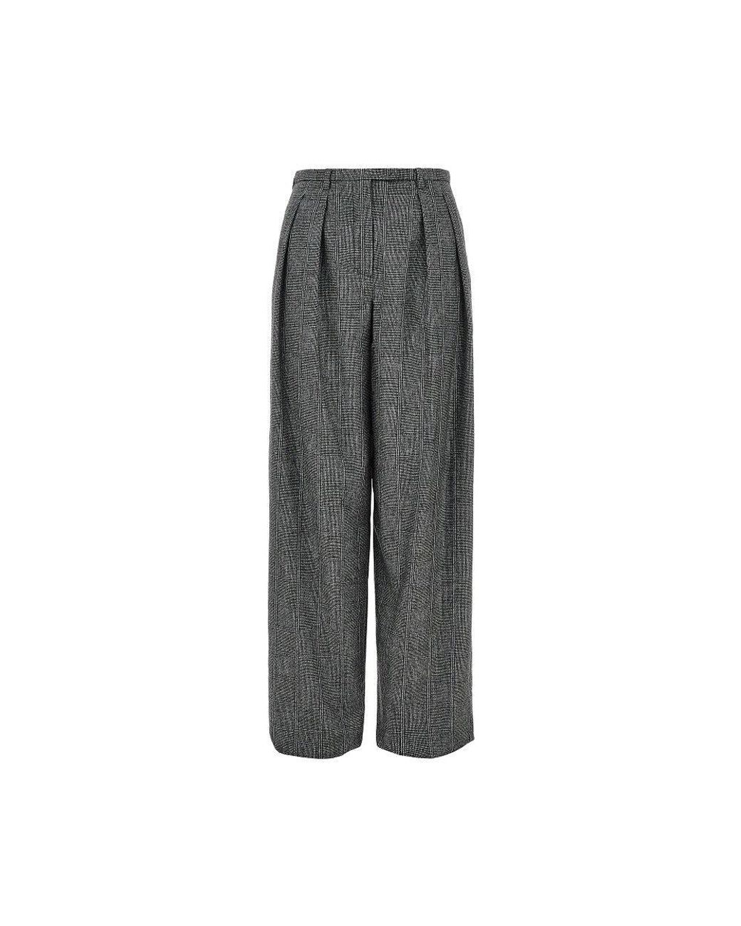 Emporio Armani Gray Wool-Blend Flannel Pants