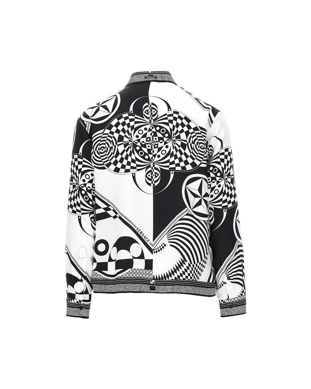 Versace Black Printed Silk Twill Shirt for men