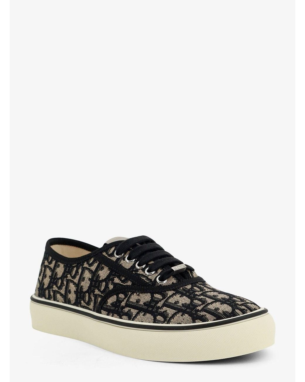 Dior White Dior Dior Saltwind Cotton Sneakers With Dior Oblique Embroidery