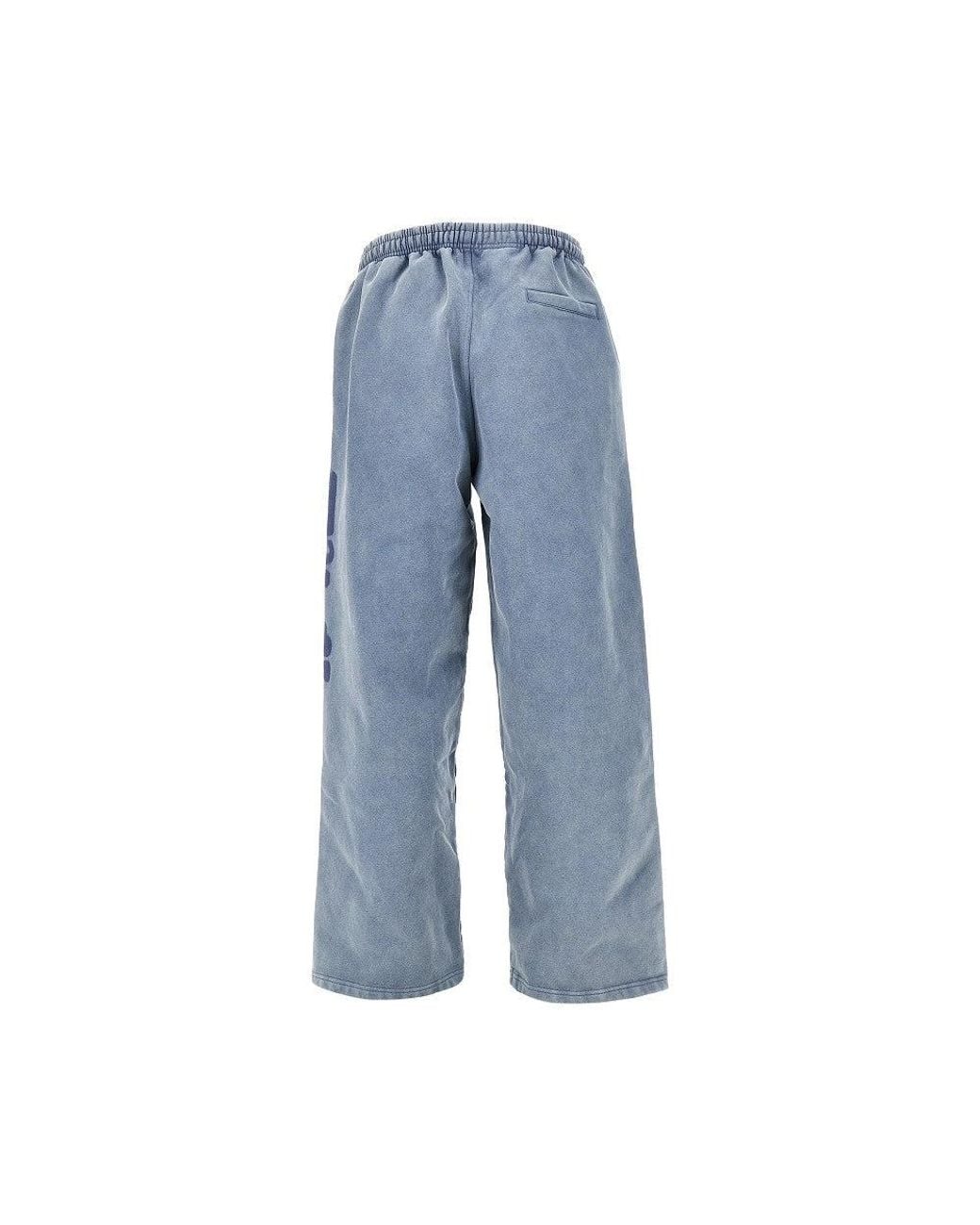 Arte' Blue Sunfade Stencil Sweatpants for men