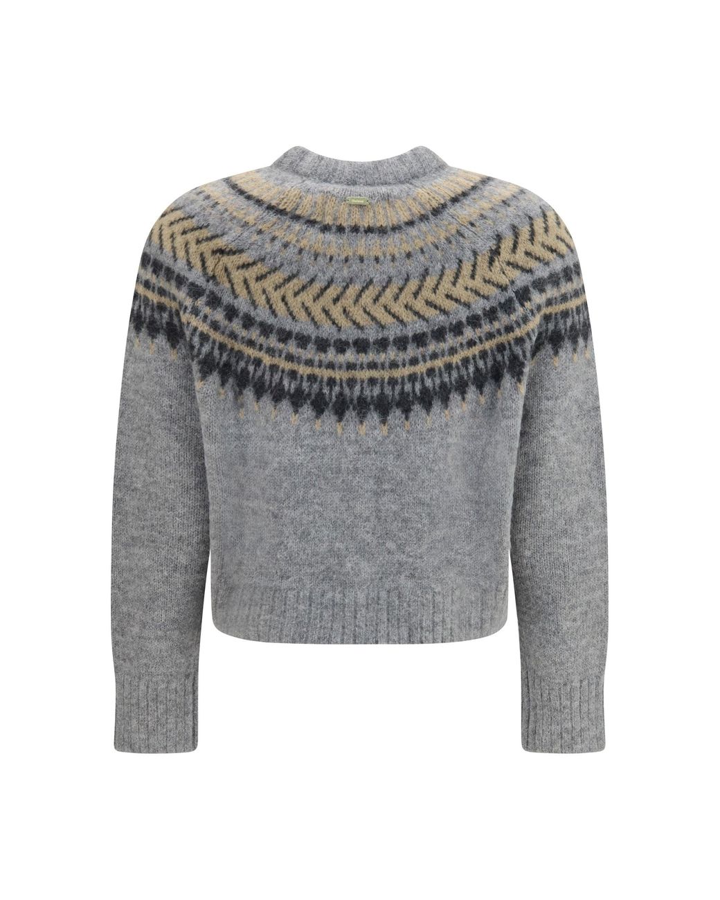 Barbour Gray Annette Fair Isle Crewneck Jumper Multi