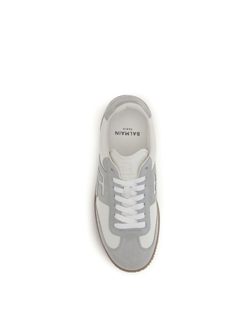 Balmain White Sneakers Swan Suede And Smooth Leather for men