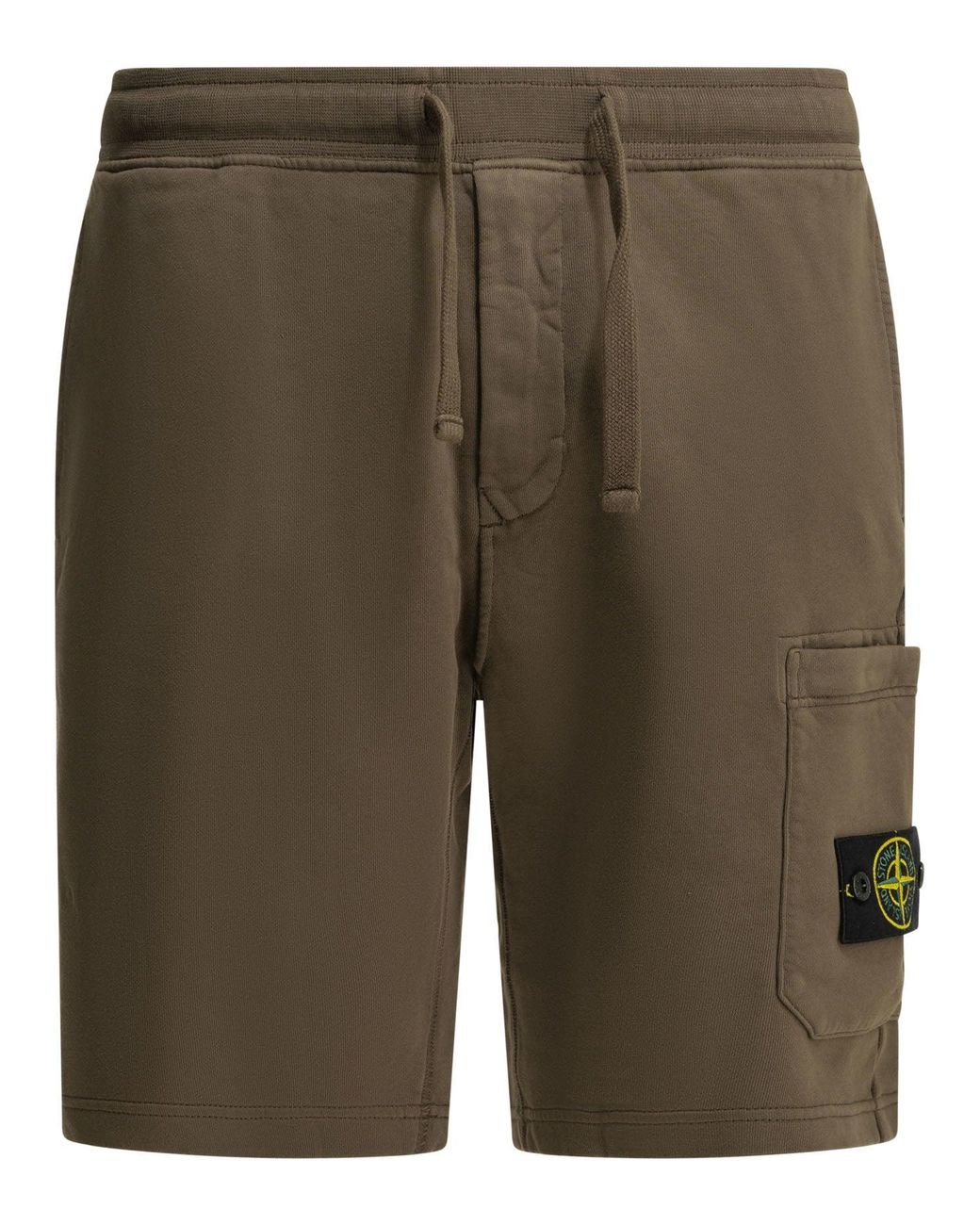 Stone Island Green Jogger Shorts for men