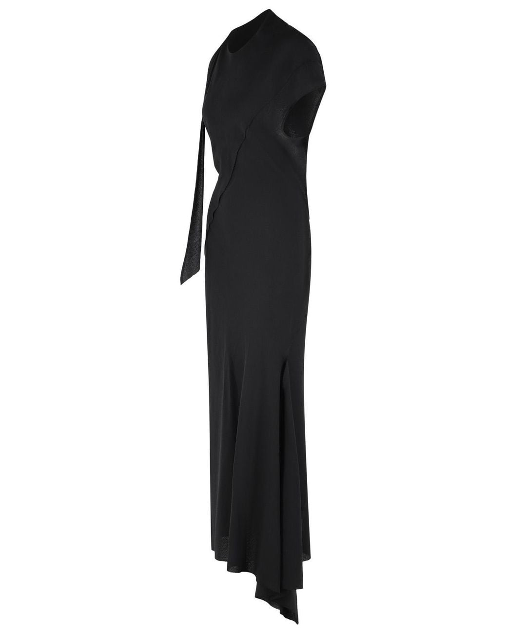 The Attico Black Virgin Wool Midi Dress