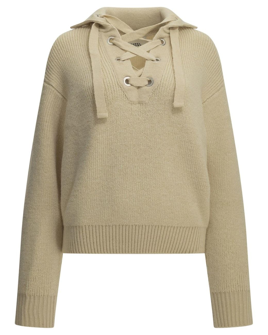 Isabel Marant Natural "Ydalia" Polo Sweater