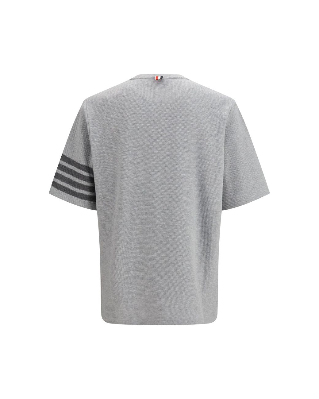 Thom Browne Gray Textured Cotton Piquã T-Shirt for men