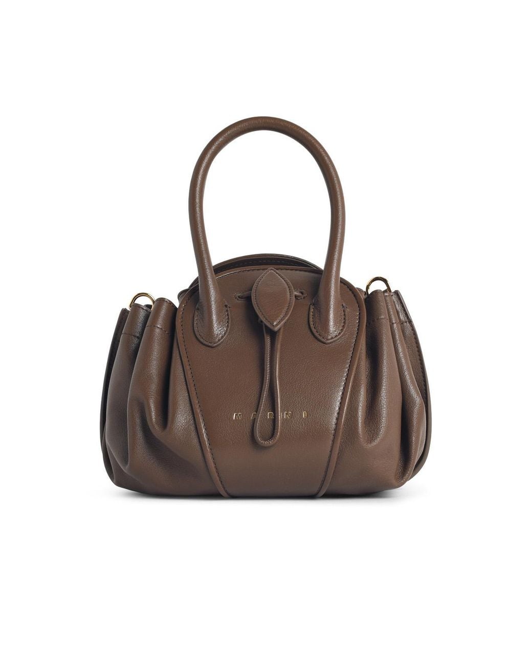 Marni Brown Small 'Tulipea' Lear Bag