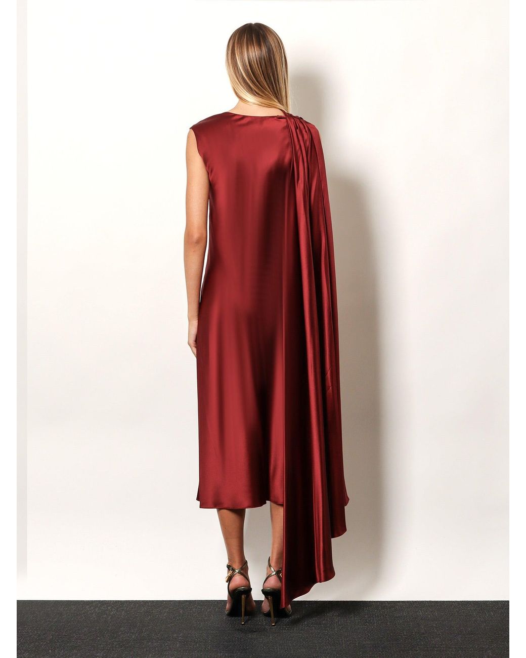 Max Mara Red Edolo Silk Dress