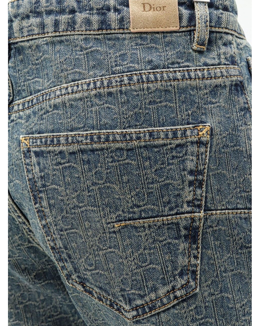 Dior Blue Denim Jeans With Oblique Motif