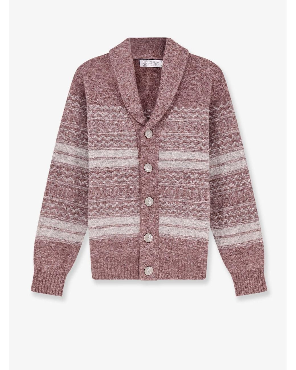 Brunello Cucinelli Purple Alpaca, Cashmere And Wool Blend Cardigan for men