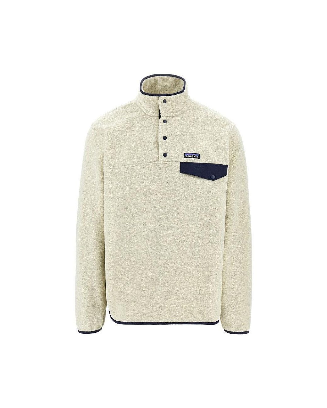 Patagonia White Synchilla Fleece Snap-T Sweater for men