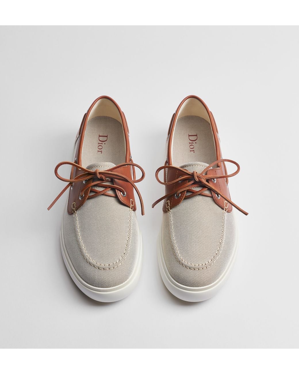 Dior White Chester Iviera Lace Up Loafers for men