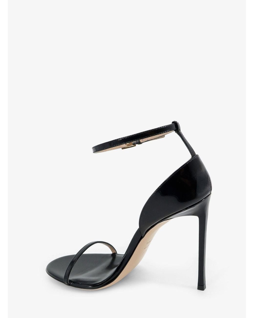 Tom Ford White Vertigo Patent Leather Stiletto Sandals With Ankle Strap