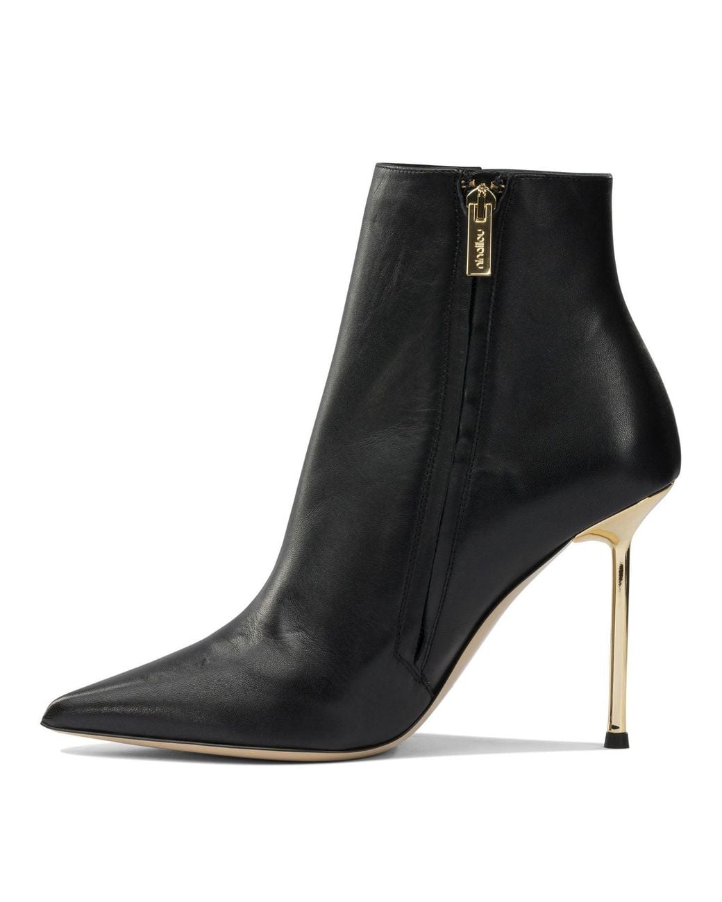 Ninalilou Black Laelen Calf Leather Heeled Ankle Boots