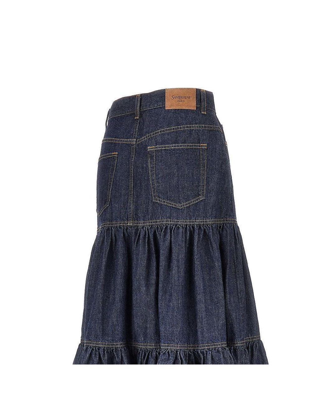 Saint Laurent Blue 'Country' Denim Skirt
