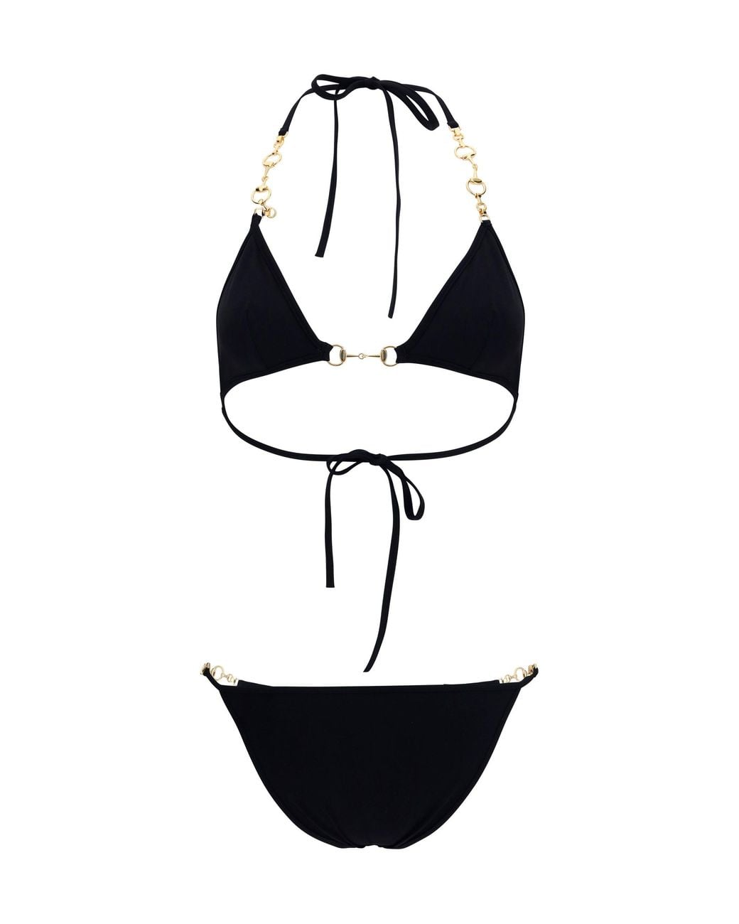Gucci White Stretch Jersey Bikini With Horsebit
