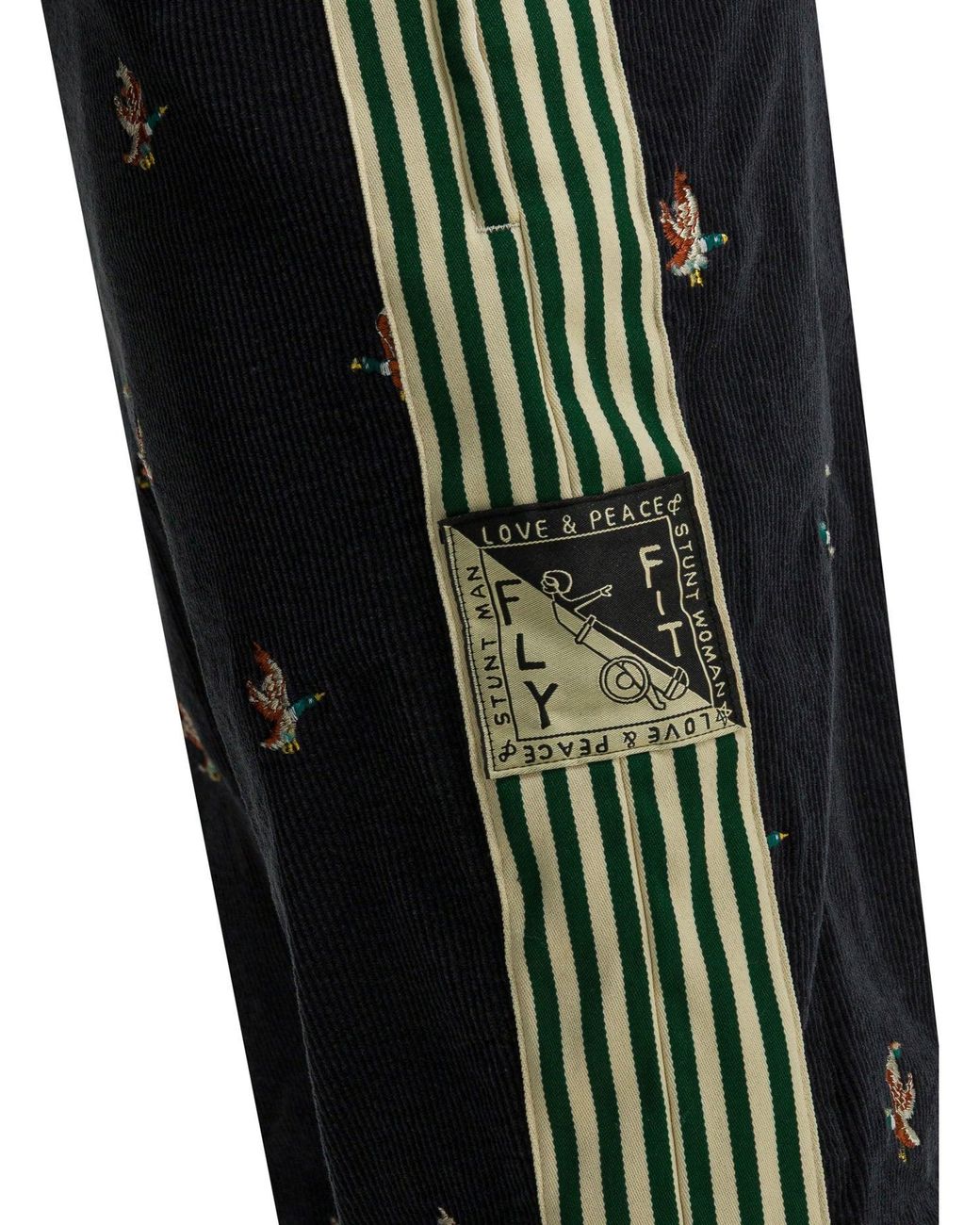 Kapital Black Embroidered Sports Pants for men